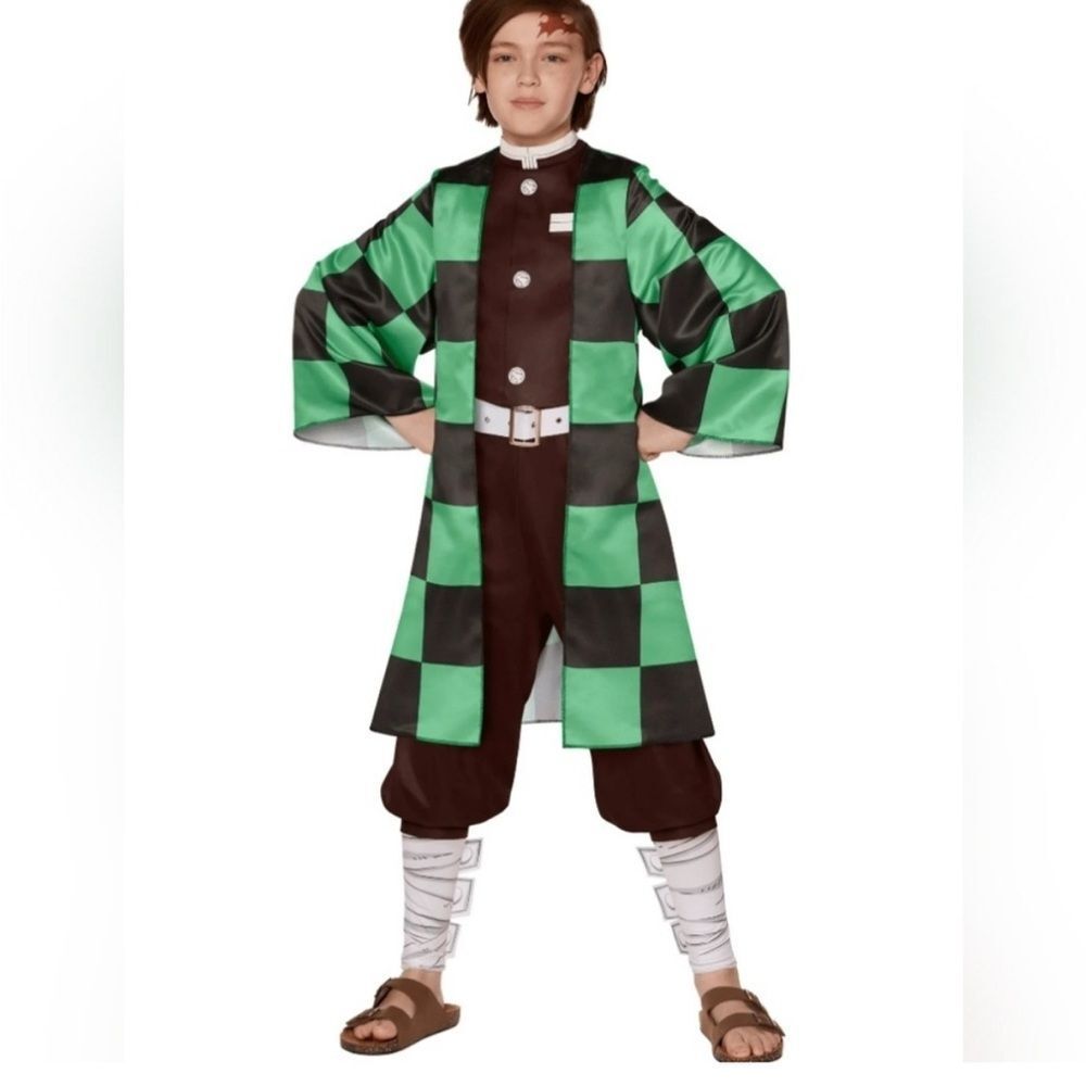 NWT Demon Slayer Tanjiro Costume Childs Halloween Boys Medium 7-8